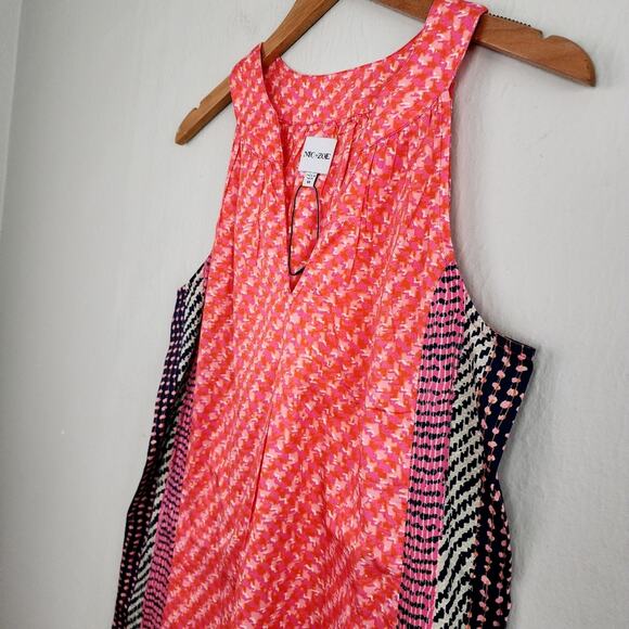 NEW Nic+Zoe Spotty Stripes Abstract Print V-Neck Sleeveless A-line Midi Dress - Picture 7 of 9